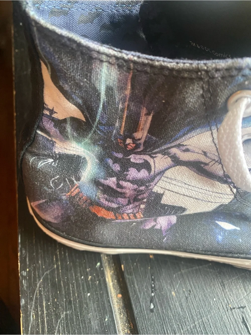 DC Comics High Top Sneakers - Black/Blue Graphic Converse
